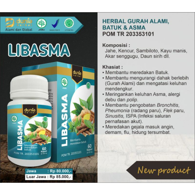 

(BPOM) LIBASMA Herbal Gurah Alami, Batuk, dan Asma