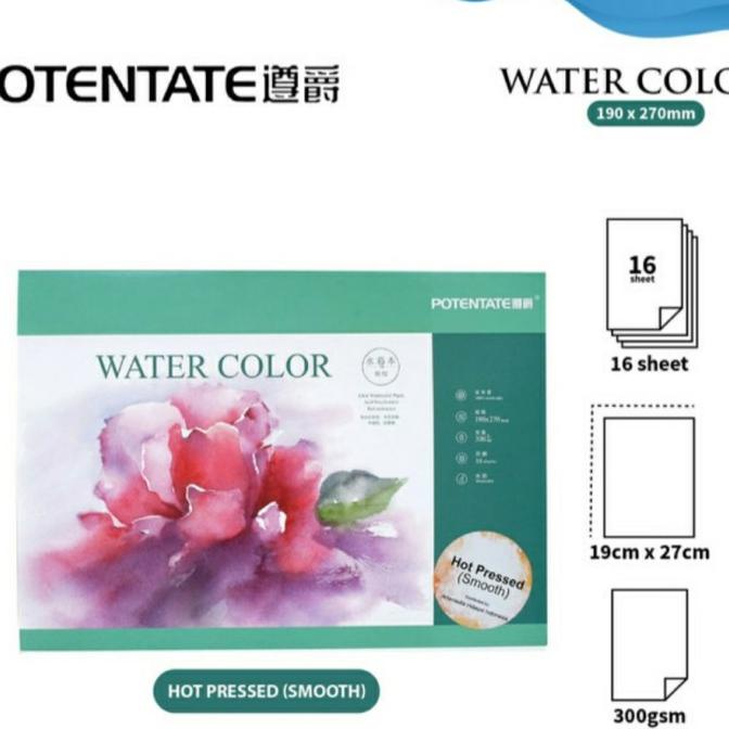 

Potentate Water Color Pad 270 X 195 Mm 300 Gsm 16 Sheets Hot Pressed