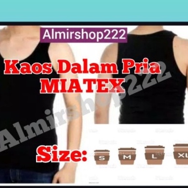 SINGLET PRIA MIATEX/KAOS DALAM SINGLET RIKI Hitam,Putih/Singlet Pria Miatex M,L,XL.Xxl