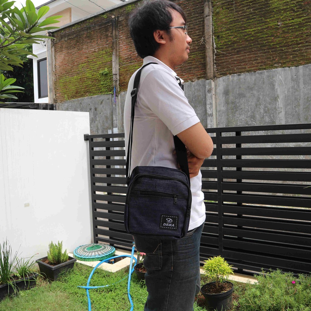 Tas Selempang DEKA Cowok Keren Slempang Distro Pria Murah Hangout Jalan-jalan Travelling Manly Bagus