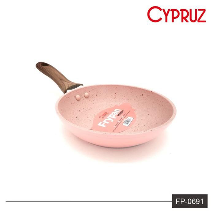 CYPRUZ FP0691 FRYPAN COATING MARBLE KAYU 14CM PINK