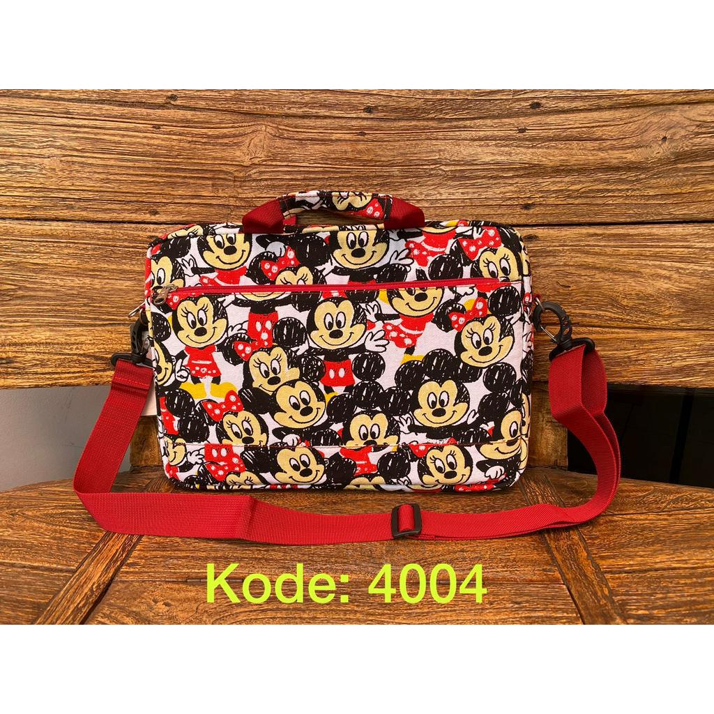 Tas laptop/ case laptop selempang gambar mickey MOHAWK ukuran 12, 14 inch code 4004