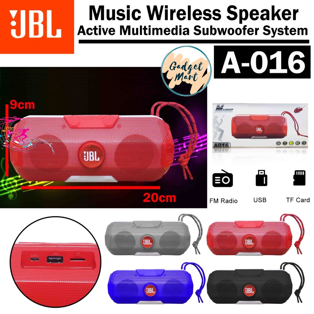 Speaker A-016 Speaker Bluetooth Portable Wireless Super Bass