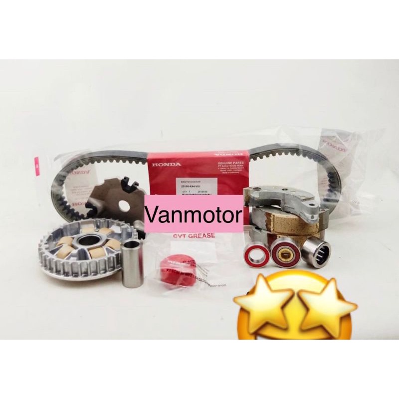 PAKET CVT BEAT FI ESP POP STREET STATER STARTER HALUS HONDA K44 MURAH VANBELT KAMPAS GANDA  RUMAH ROLLER GEMUK CVT BEARING 6002