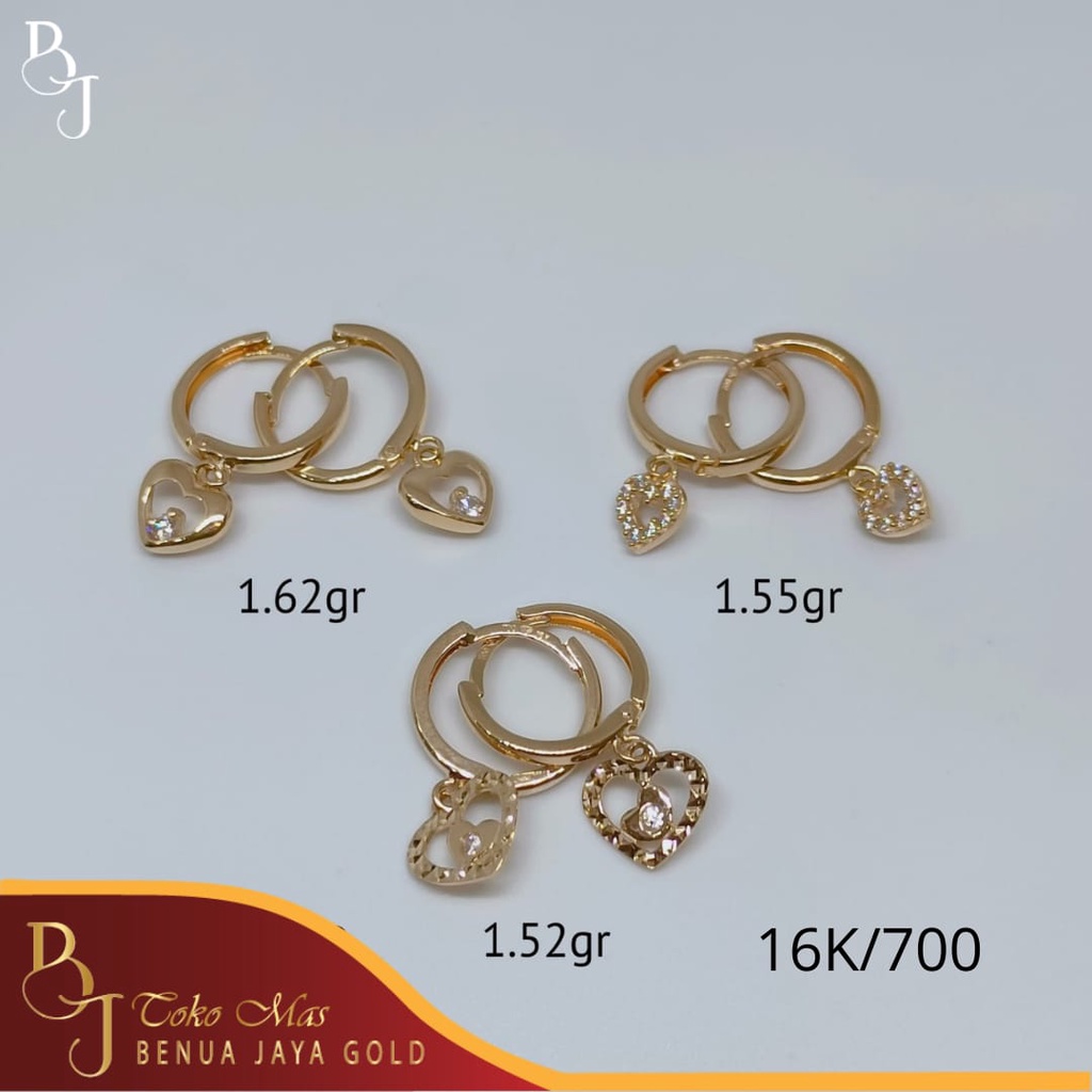 Anting Bulat Fashion Love Emas 16K/700