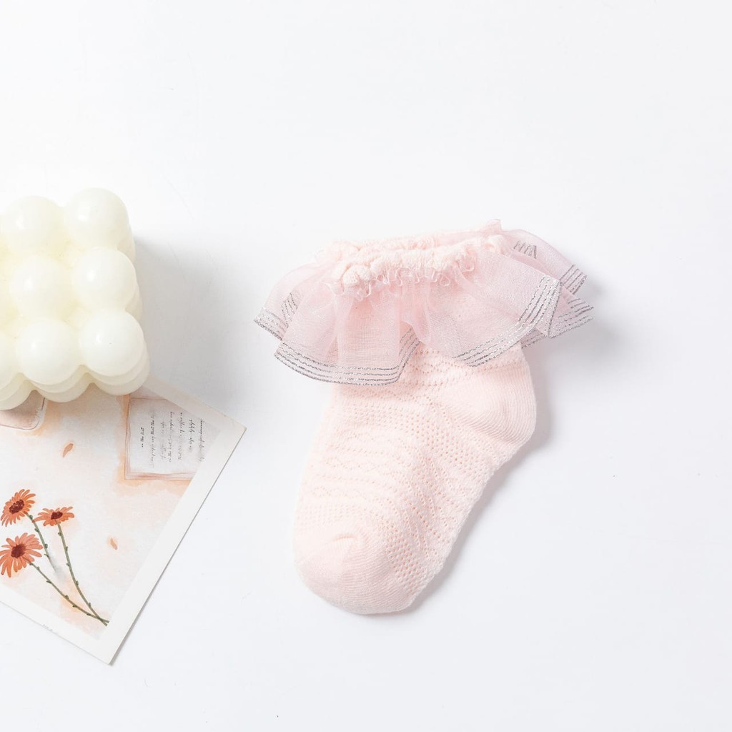 Plazababyku BEAUTY ANNIE Kaos Kaki renda Bayi Anak Perempuan Import Bahan Berkualitas 0 - 4 tahun