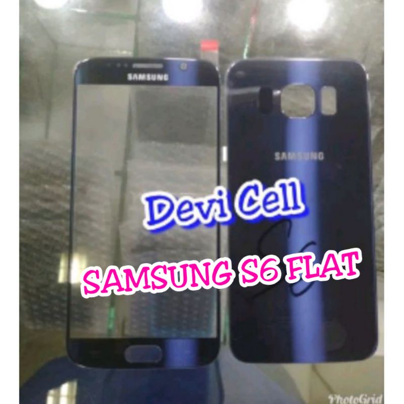 Back door cassing housing backdoor dan kaca lcd depan samsung S6 flat G920 original BIRU