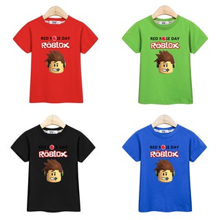 Summer Boy Roblox T Shirt Clothes Short Sleeve Cartoon Tees Tops Kids Blouse Shopee Indonesia - roblox shirt ids boys