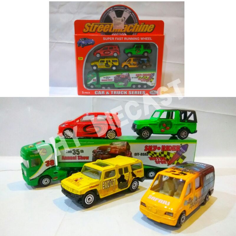 Miniatur Mobil Street Machine 4pcs Dan Diecast Truck Box Hijau The Biggest Of Road Rider Pro Engine