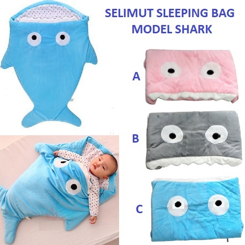 Selimut Sleeping Bag Anak Bayi ( Blanket Baby Rajut Shark / Kado / Ultah / Lahiran / Hadiah / Bingkisan / Melahirkan / Birthday / Newborn / New Born / Gift )