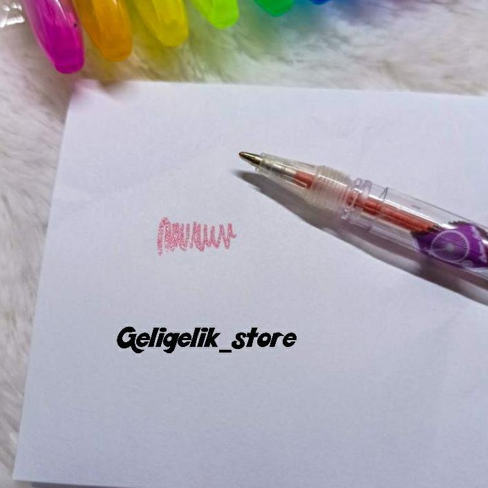 

✨READY✨ PEN GEL GLITTER WARNA-WARNI ESCO 12 WARNA 1.0 MM / PENA GEL / BOLPEN / PULPEN GEL 12 WARNA (1 SET) ●