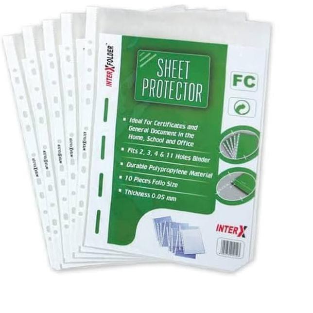 

[KODE 66] [ PACK ] Sheet Protector / PP Pockets F4 isi 10 Lembar - Inter X Folder
