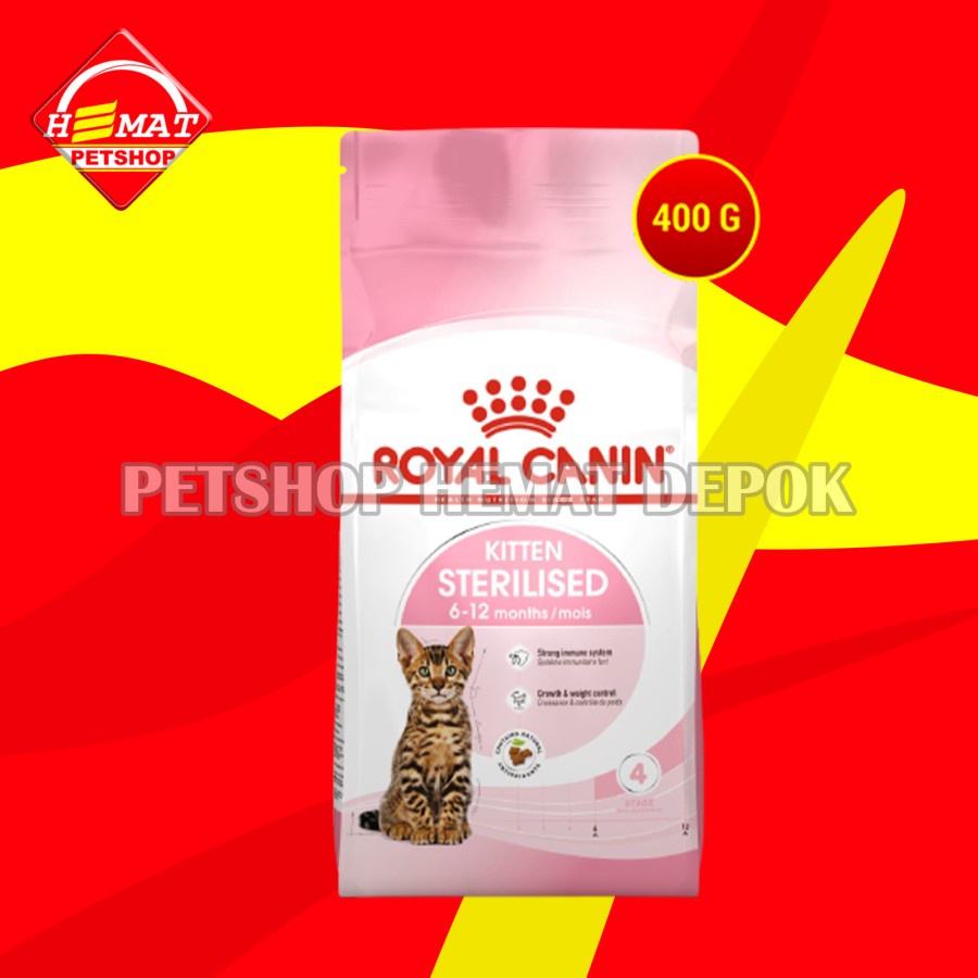 Royal Canin Kitten Sterillised Cat Food Makanan Kucing Sterill 400 gr