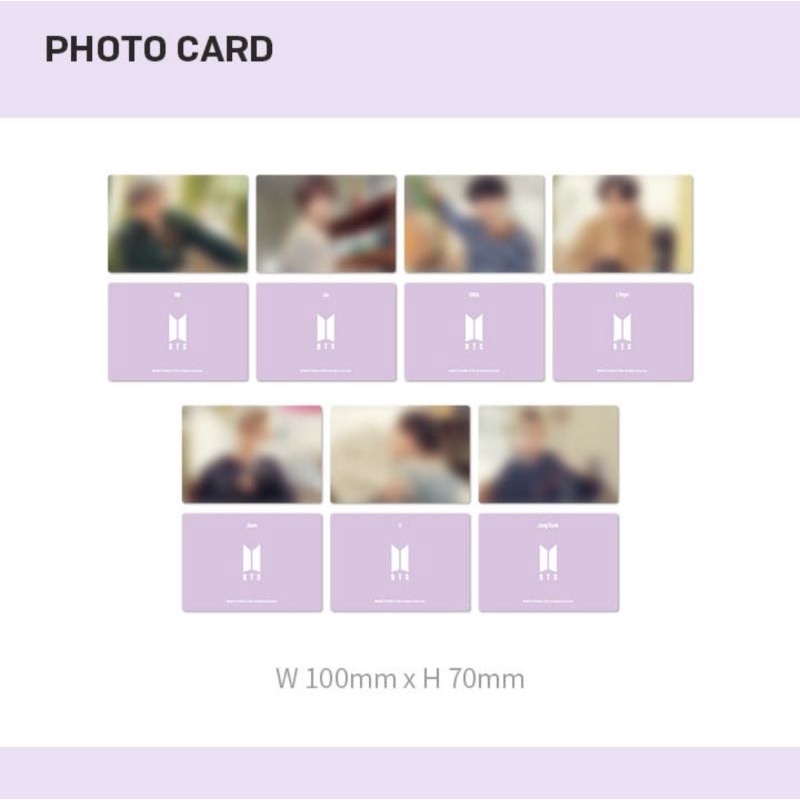 sharing merch box 7 bts army photocard only set