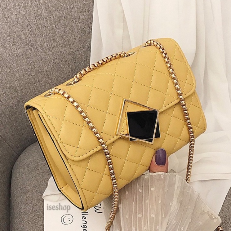 Tas Selempang ANGGUN Sling Bag Wanita Rantai Ulir Luxury Gold Viral Terbaru Design Stylist Kekinian