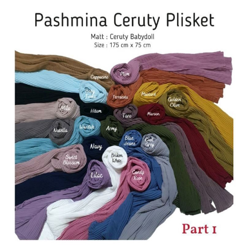 PASHMINA PLISKET PADI CERUTY BABYDOLL