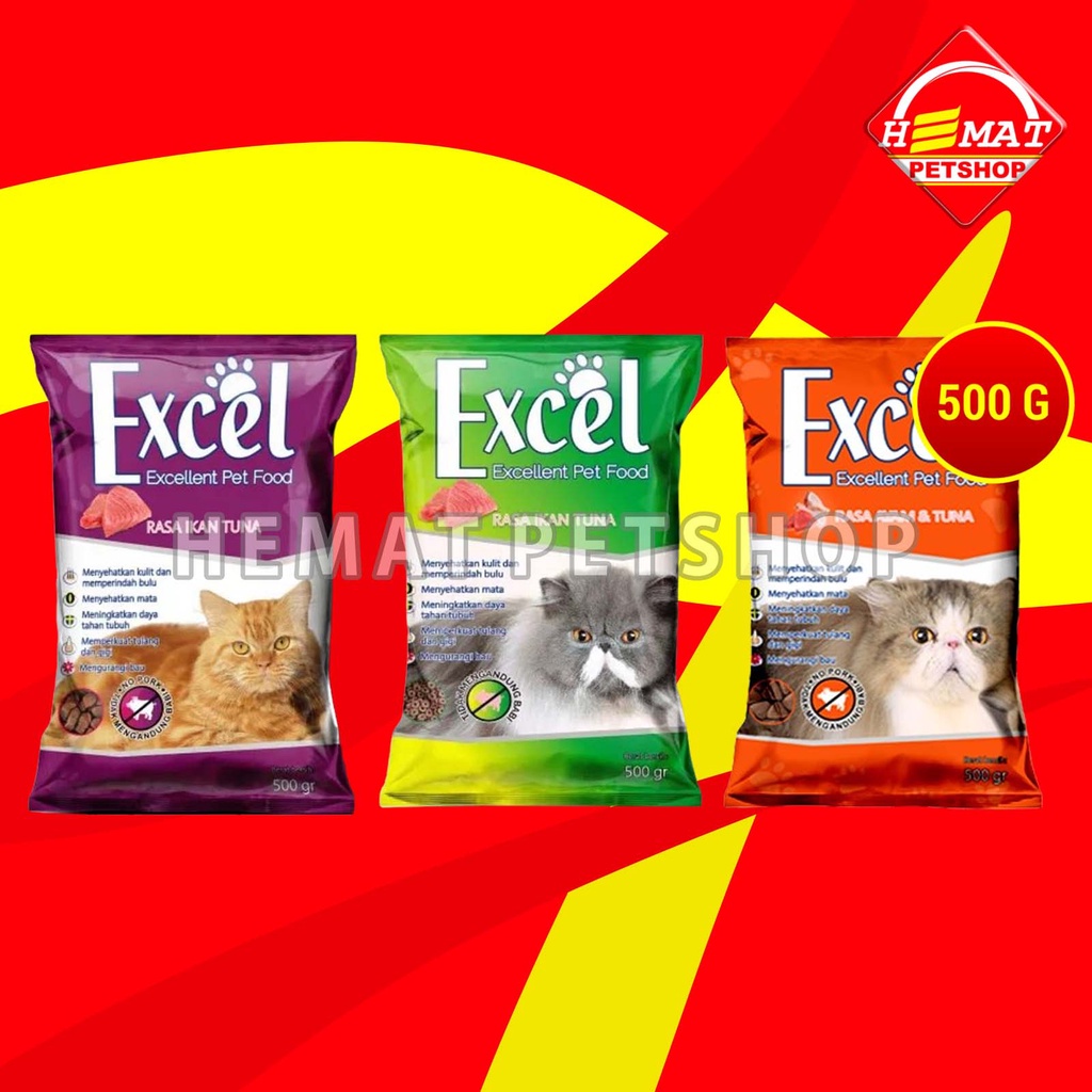 Excel Excellent Cat Food 500 Gram Makanan Kucing / Donat / Ikan