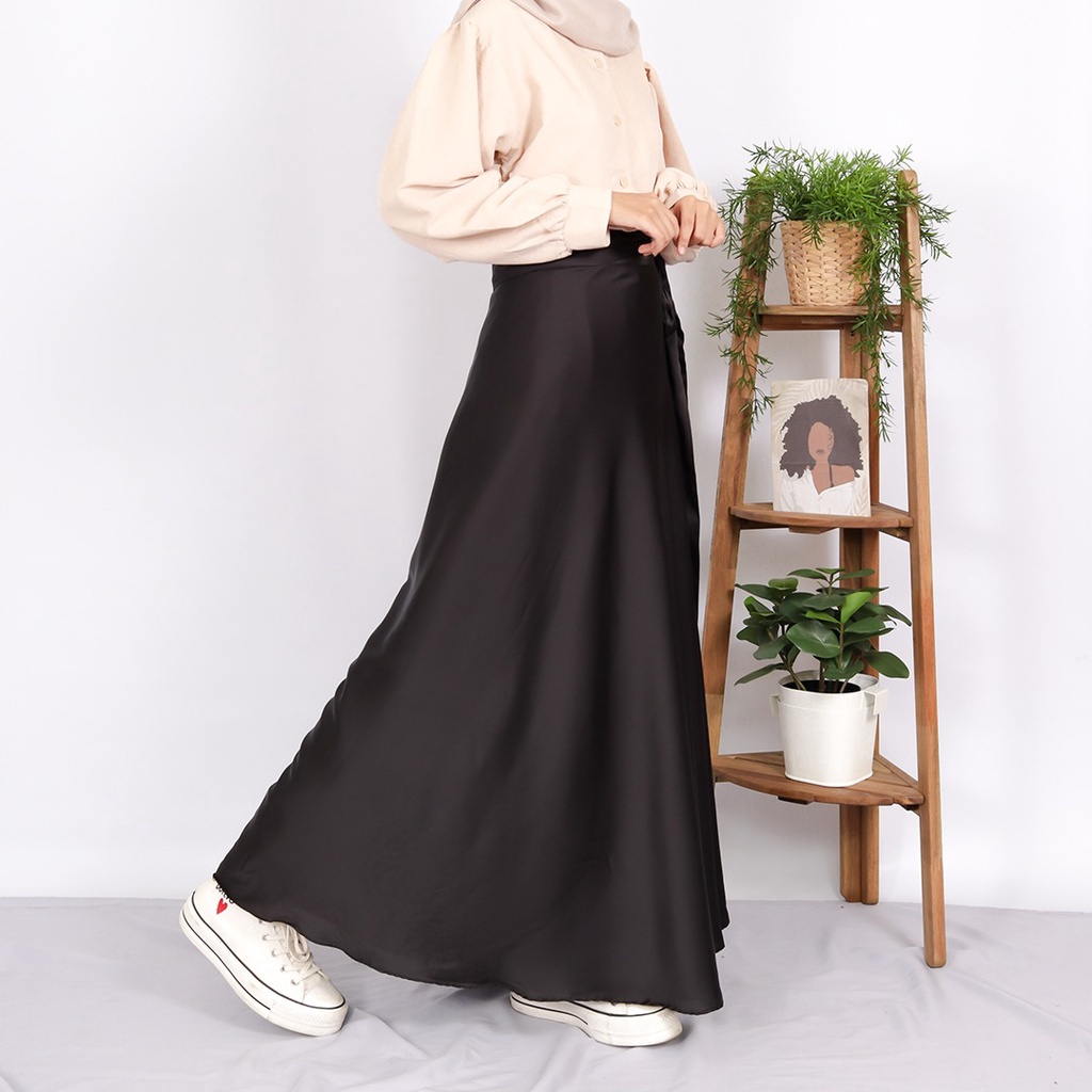 Shereya  skirt - rok satin wanita - rok lilit satin