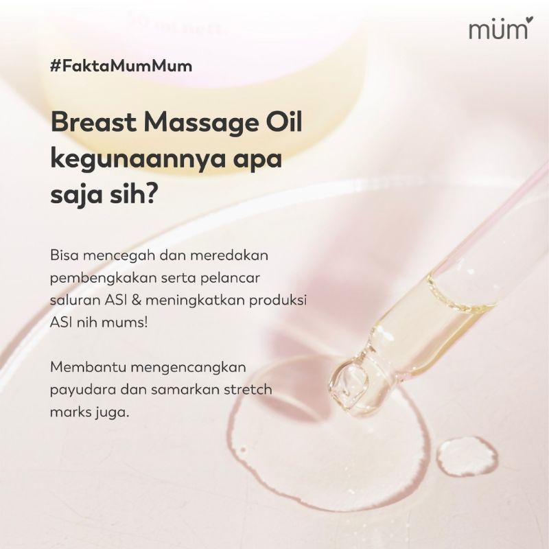 Mummum Breast Massage Oil - Minyak Pijat (Pengencang) Payudara Pelancar ASI Ibu