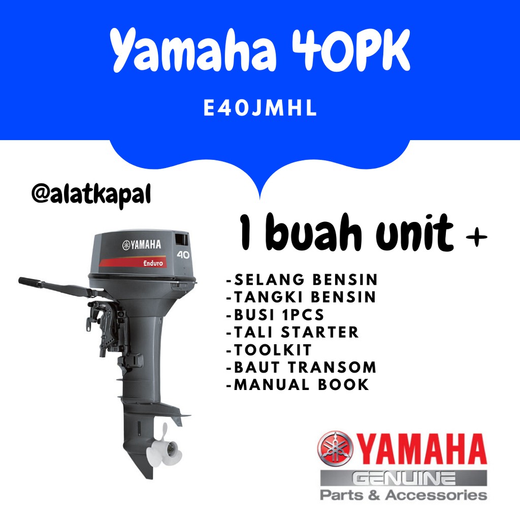 Jual Mesin Tempel Yamah E40jmhl 40 Pk Motor Tempel 2 Tak 40 Hp