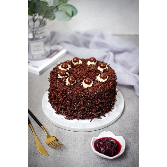 

black forest with dark cherries