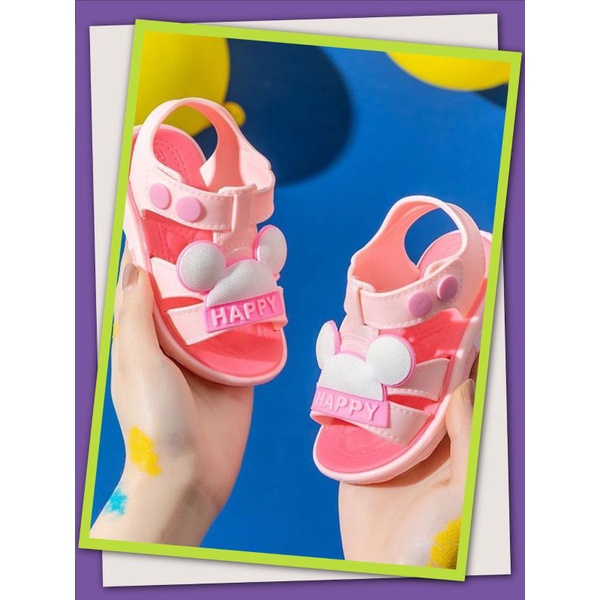 Sepatu Sandal Jelly Anak Mickey Happy import RF