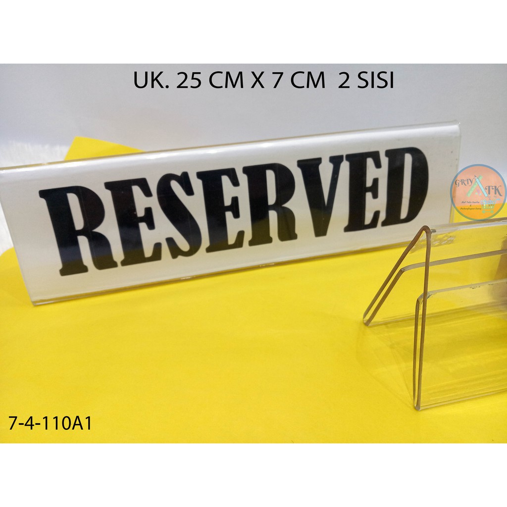 

PAPAN NAMA AKRILIK SIGN HOLDER ACRYLIC NAME PLATE TEND CARD AKRILIK 25 CM X 7 CM 2 SISI