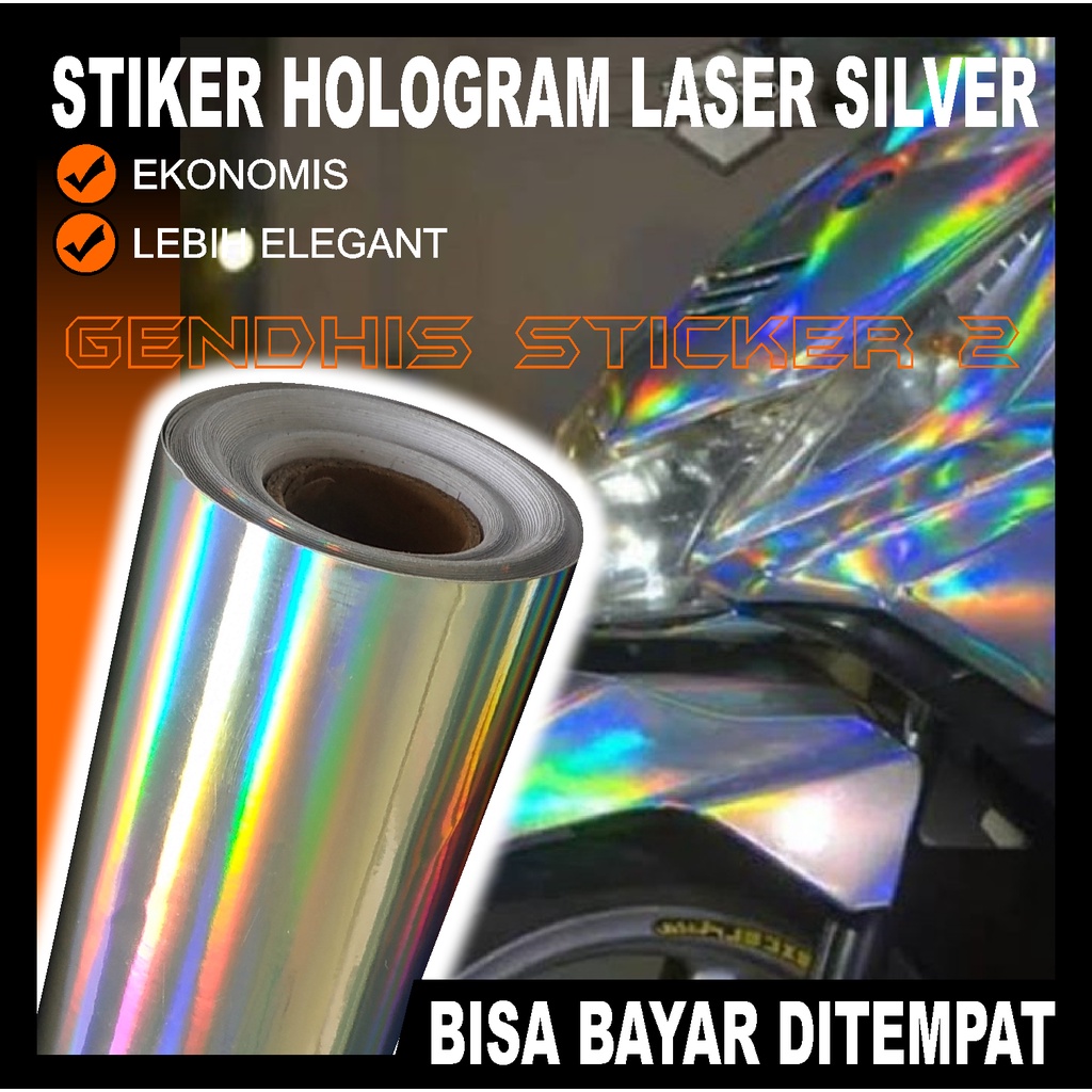 Skotlet Stiker Silver Hologram Laser Chrome / Silver Crom Hologram Laser