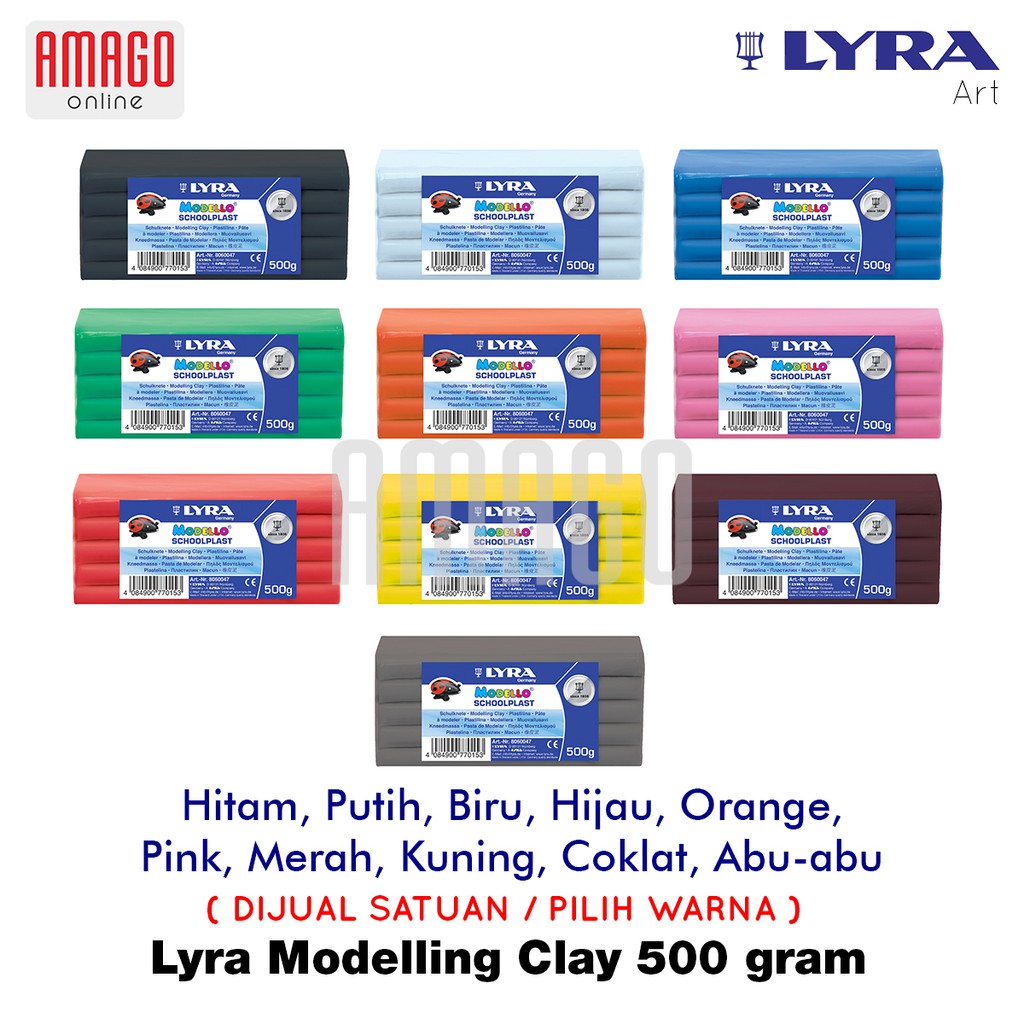 LYRA Modelling Clay - Lilin Pemodelan - 500 gram - Satuan - Pilih warna - 80600xx