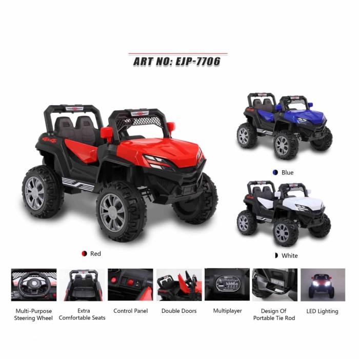 Toko Mainan ALFA Mobil Aki Anak Jeep EJP-7706 Terlaris