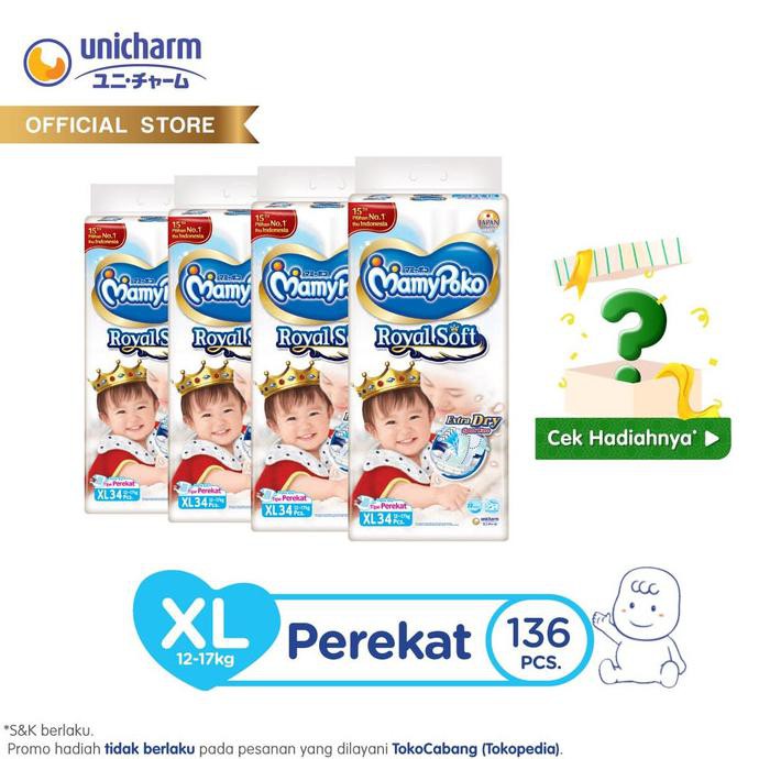 MamyPoko Popok Perekat Extra Dry - XL 34 - Karton isi 4