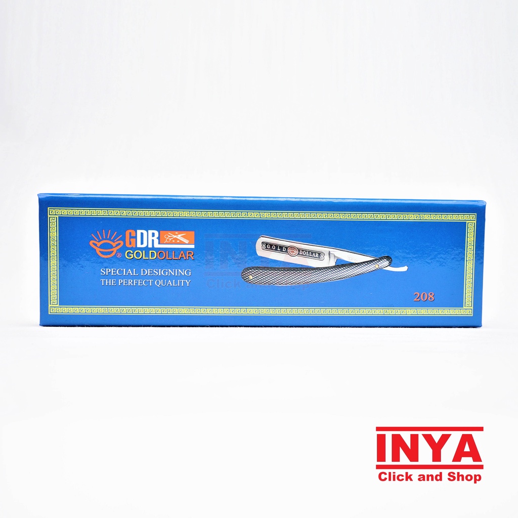 PISAU CUKUR LIPAT GOLD DOLLAR 208 GDR - STRAIGHT RAZOR SHAVE HAIRCUT