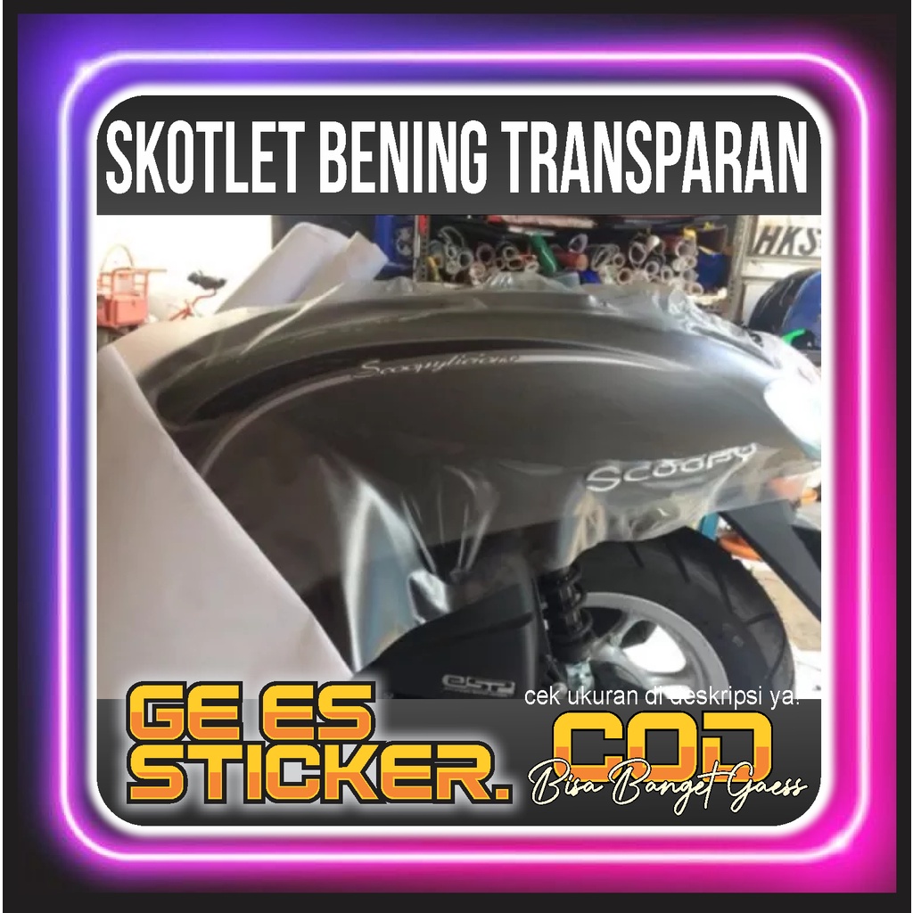 Skotlet Bening Transparan Pelindung Boci Motor