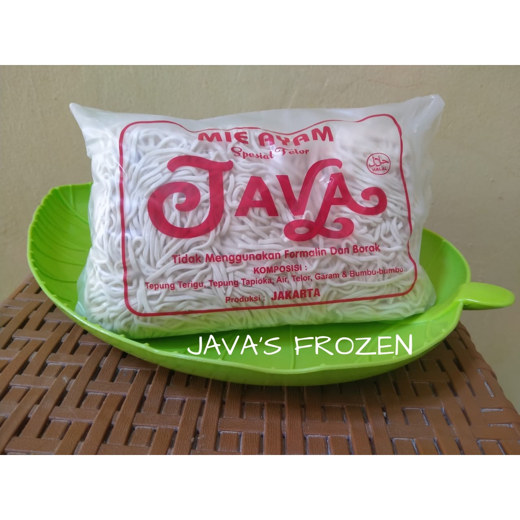 

Mie Ayam Mentah Merk JAVA Spesial Telor Isi 6 Gulung (1/2 kg ) / Mie Basah untuk Bakmi / JAVA'S FROZEN