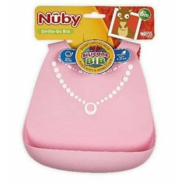 Celemek Bayi Premium Nuby 3D Silicone Bib / Slabber Tatakan Makan Anak Nuby