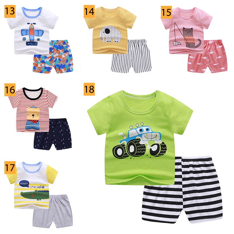 [PART 2] PREMIUM QUALITY Baju Bayi Kaos Anak Setelan Celana Lengan Pendek Laki Perempuan COD Import