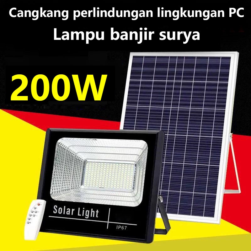 200w led solar led flood light with outdoor solar panel and remote