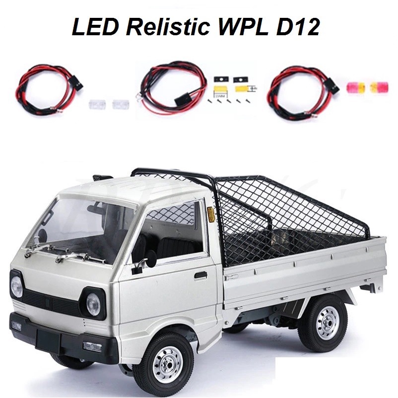 LED Light Realistic WPL D12 D24 accessories Body kit RC car
