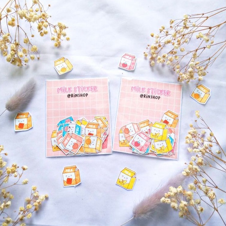 

MILK STICKER , Lucu, berbagai variasi warna