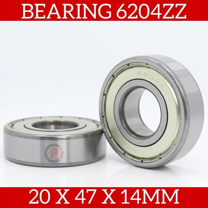 Ball Bearing 6204ZZ 6204 ZZ Lahar Laher Roda Mesin 20 x 47 x 14mm