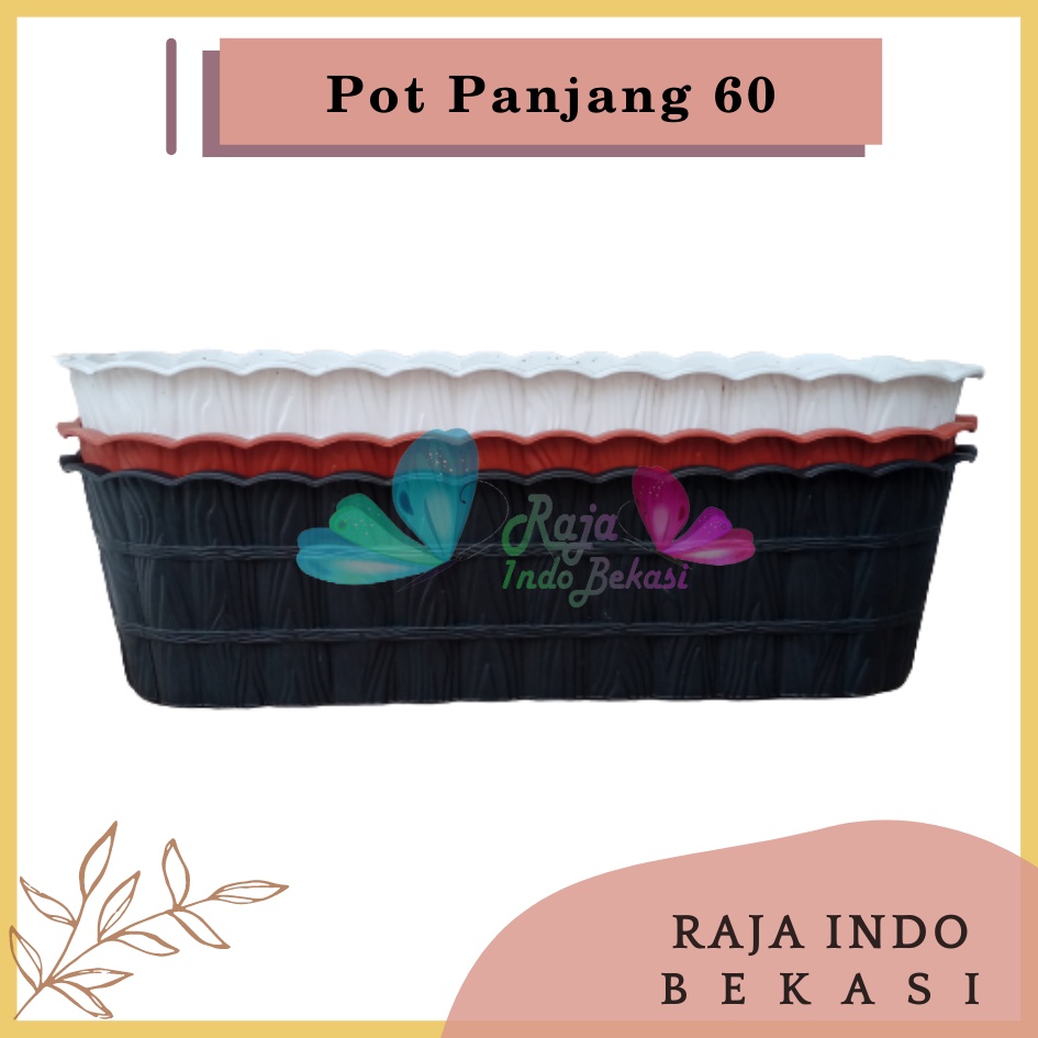 Rajaindobekasi Pot Segi Panjang Kayu 60 Putih Hitam Coklat Merah Bata CJP Pot Segi Persegi Panjang Plastik 60 70 Cm Besar Murah Pot Bunga Segi Panjang  Besar Hitam Putih