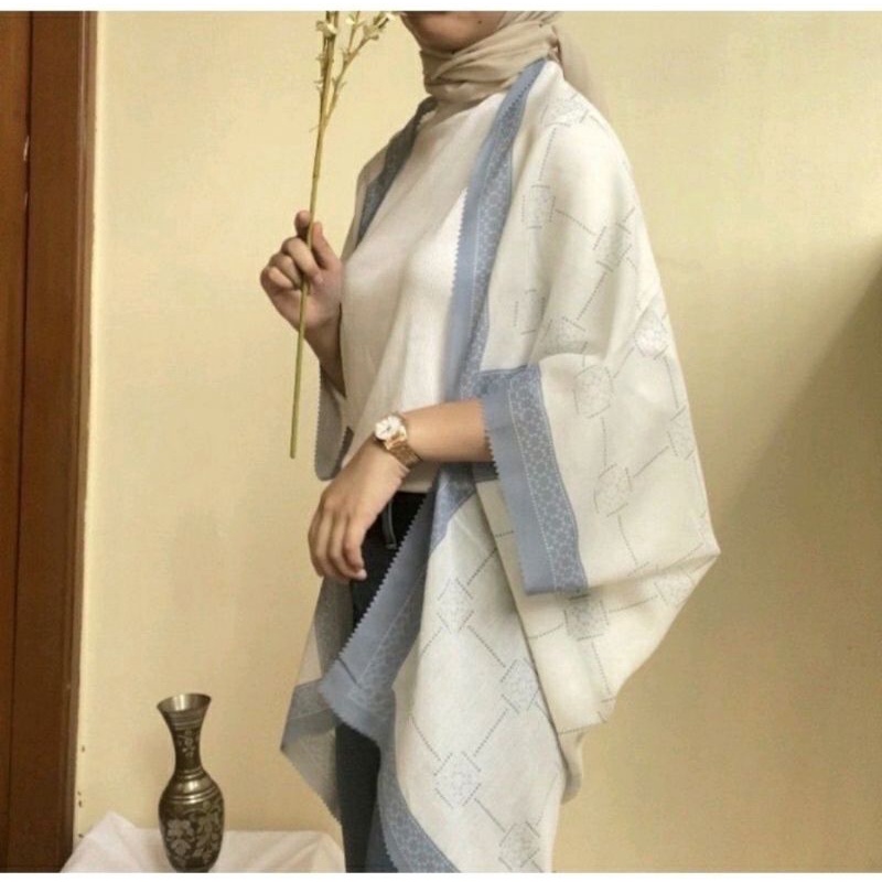 Outer Scarf viral motif Lenn Putih Jumbo Ld 130