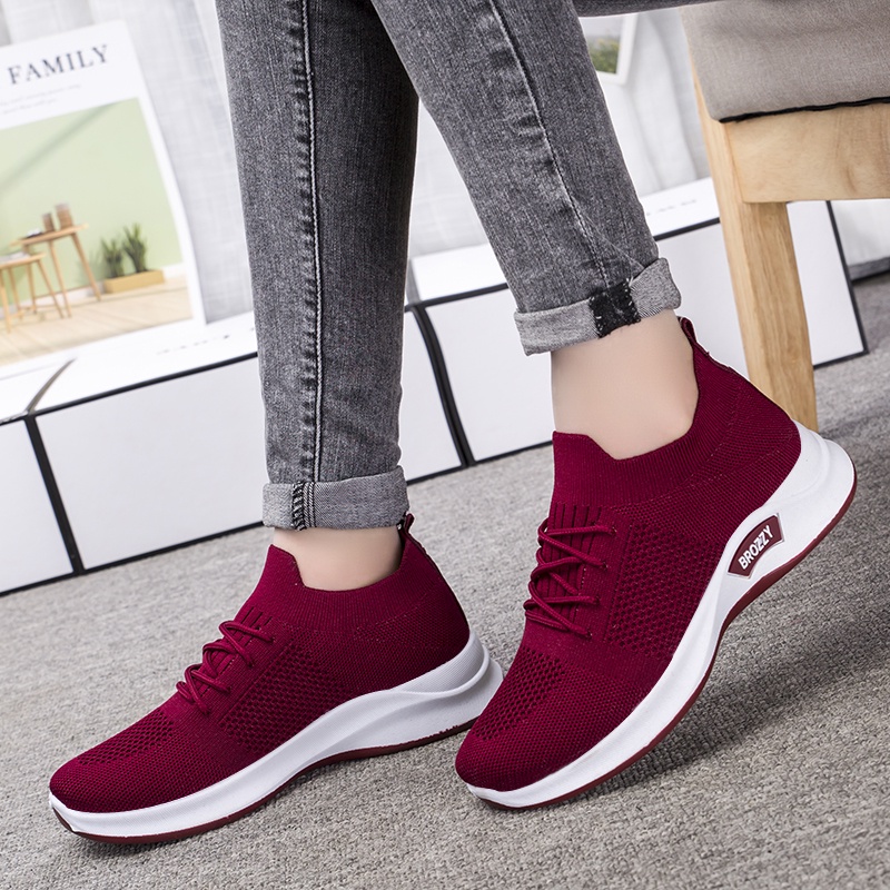 Brozzy Sepatu Sneakers Wanita Olahraga Sport Original D-10 COD Gratis Ongkir Import  Senam Cewek Terbaru Joging-4