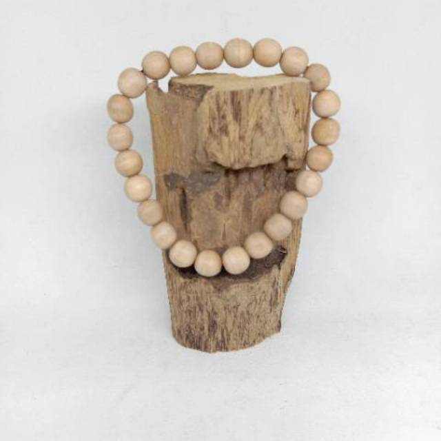 Gelang kayu dewandaru natural asli 8mm Unik Artistik - Natural Wood