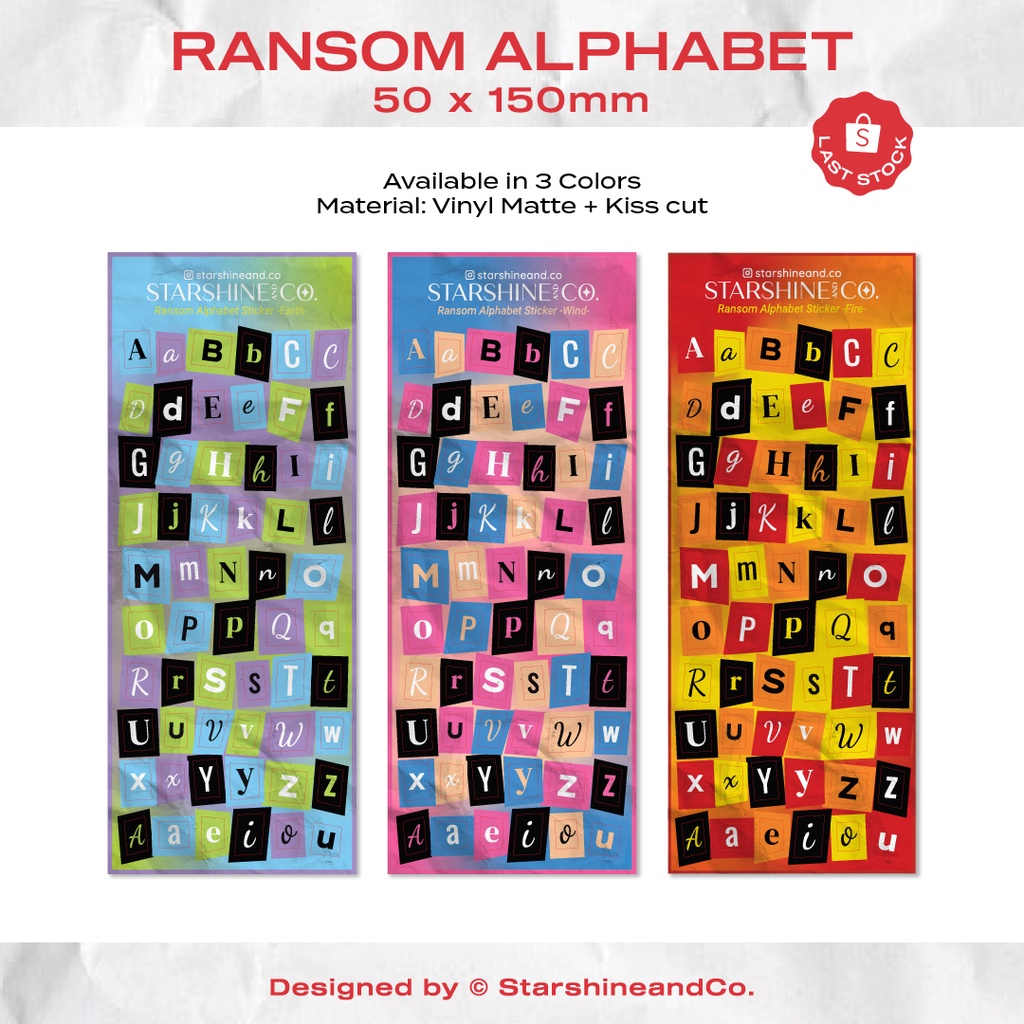 

[starshineandco.] LAST STOCK!! Ransom Alphabet Deco Sticker Kiss Cut Planner Kpop Polco
