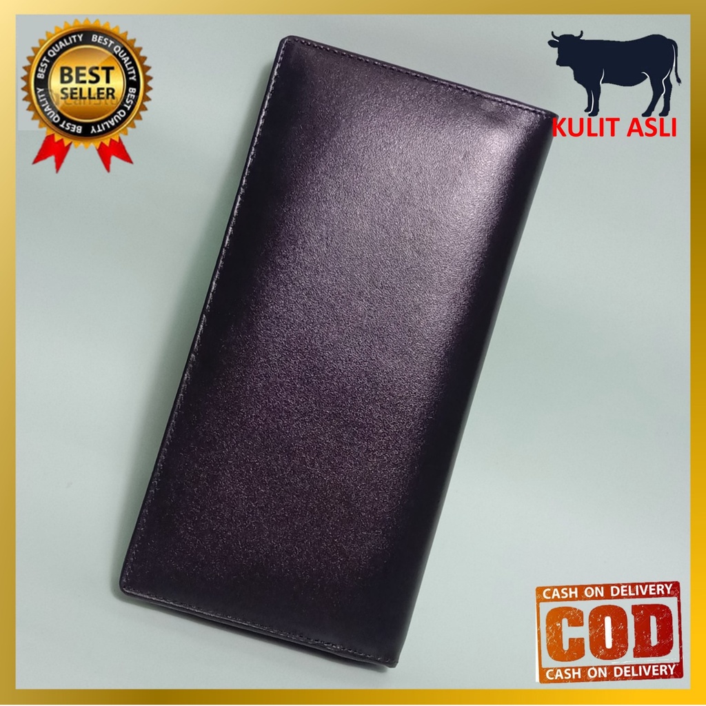 Dompet Panjang Kulit Sapi Asli 100% Pria Wanita Kartu Banyak Cowok Cewek Unisex [K3]