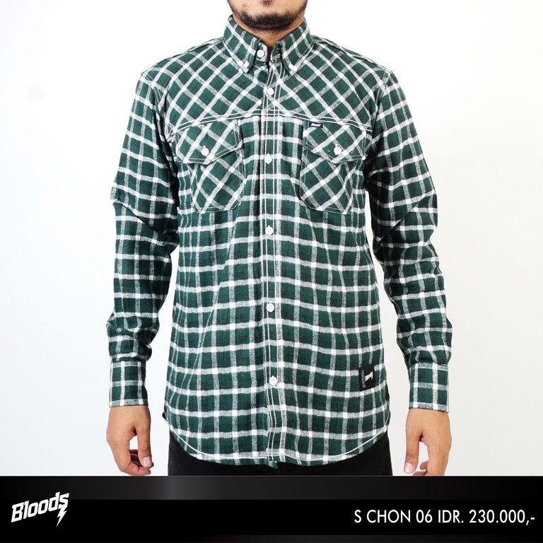 Kemeja Flannel Pria S CHON 06 BLOODS Original