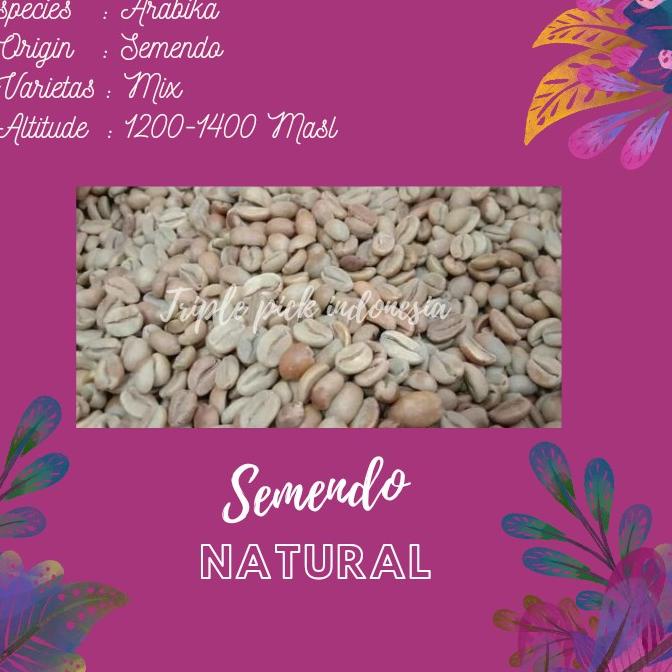 

Green bean / biji kopi arabika SEMENDO - Natural