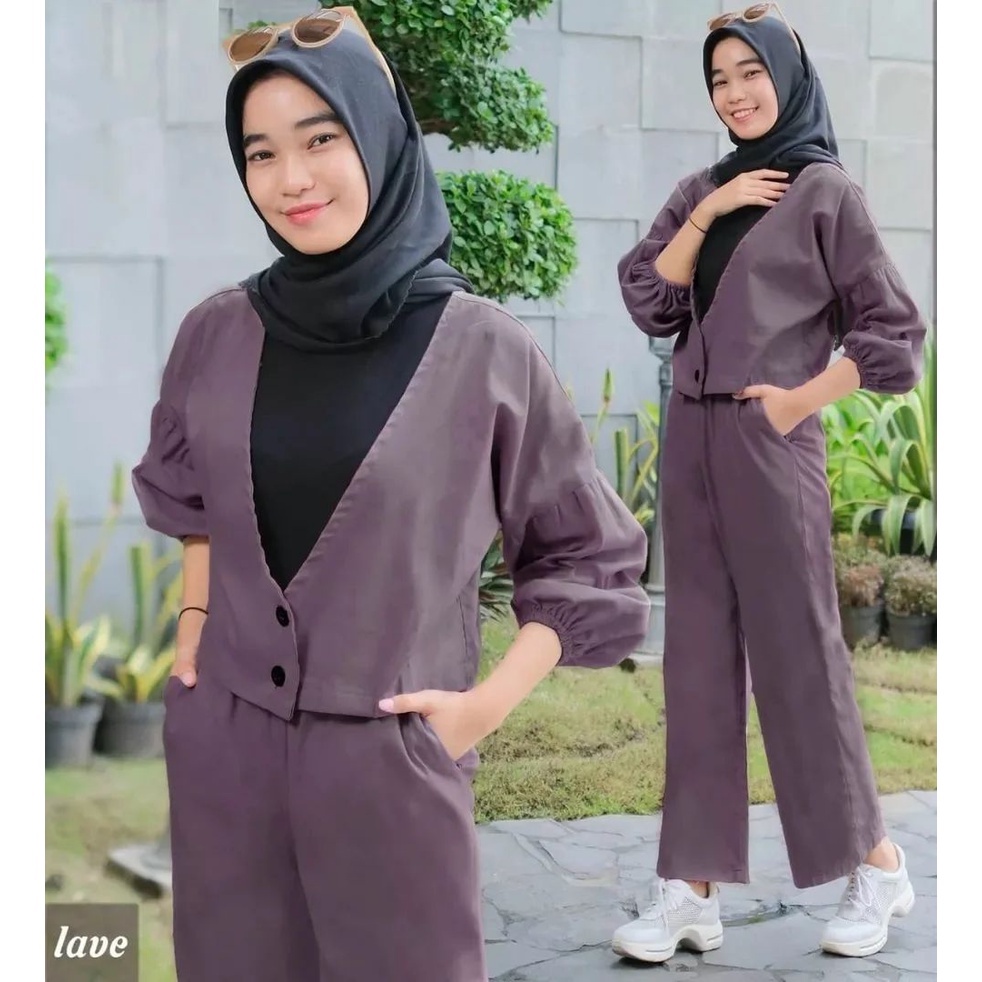 Valera set 2in1 -  stelan anak perempuan / stelan anak tanggung perempuan / one set anak perempuan / stelan hijab anak / one set crop top / one set kulot crop / one set anak tanggung