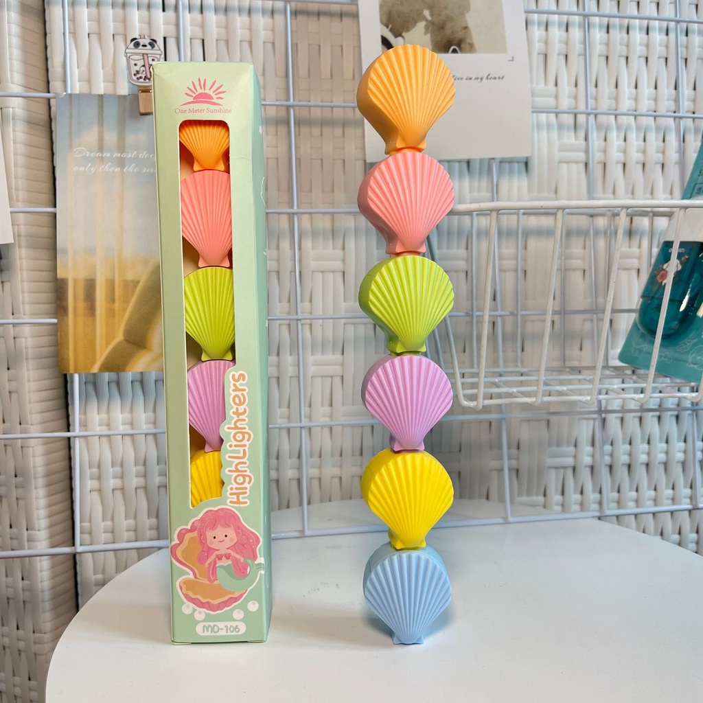 

HIGHLIGHTER KERANG SHELL LAUT SEA MERMAID TUMPUK ISI 5 PCS STABILO/ PENANDA TULISAN BERWARNA PASTEL PERLENGKAPAN KANTOR